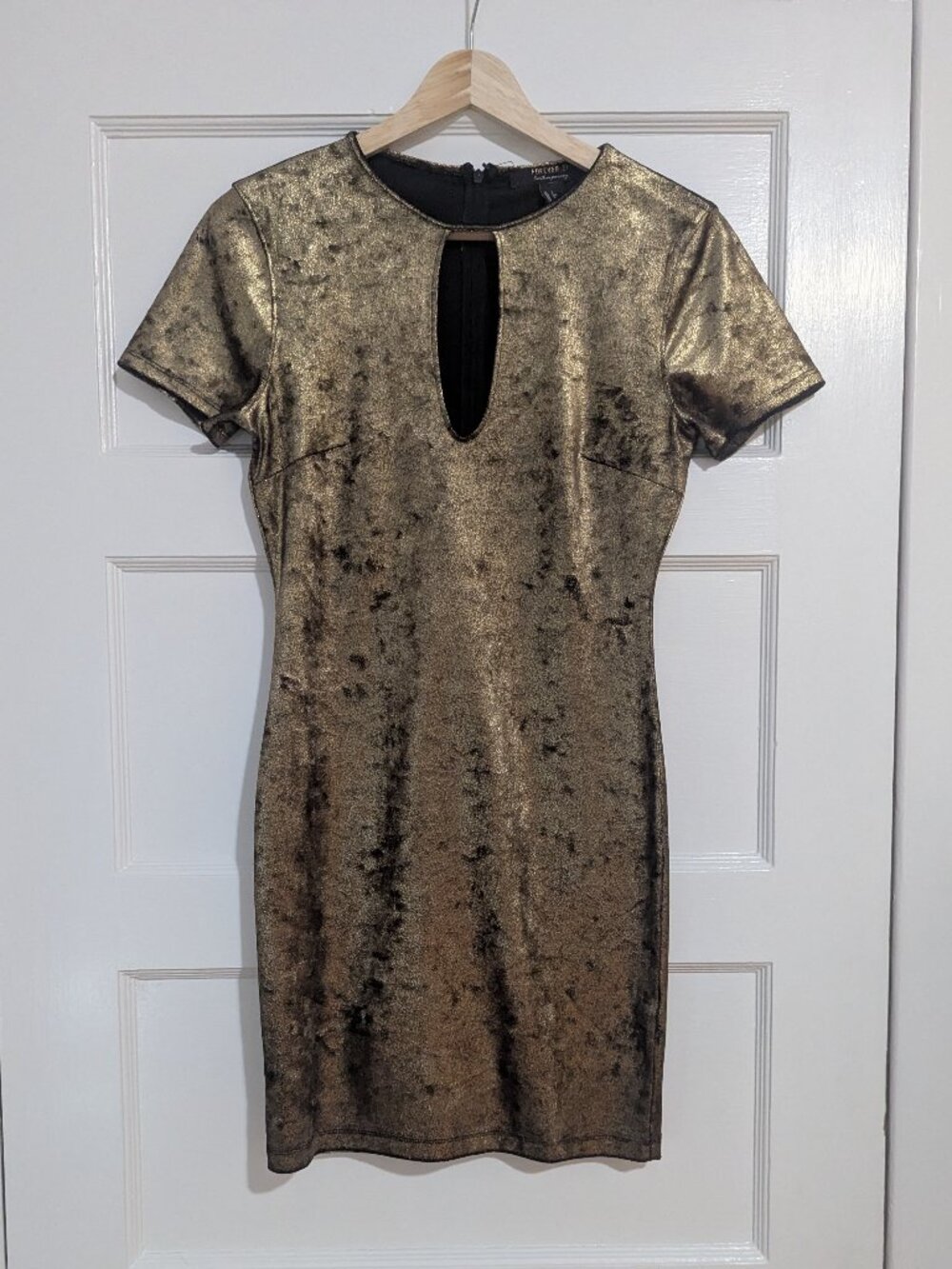 Gold mini dress